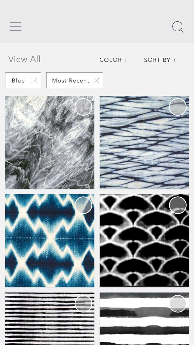 View all patterns, filtered by the color blue and sorted by most recent.